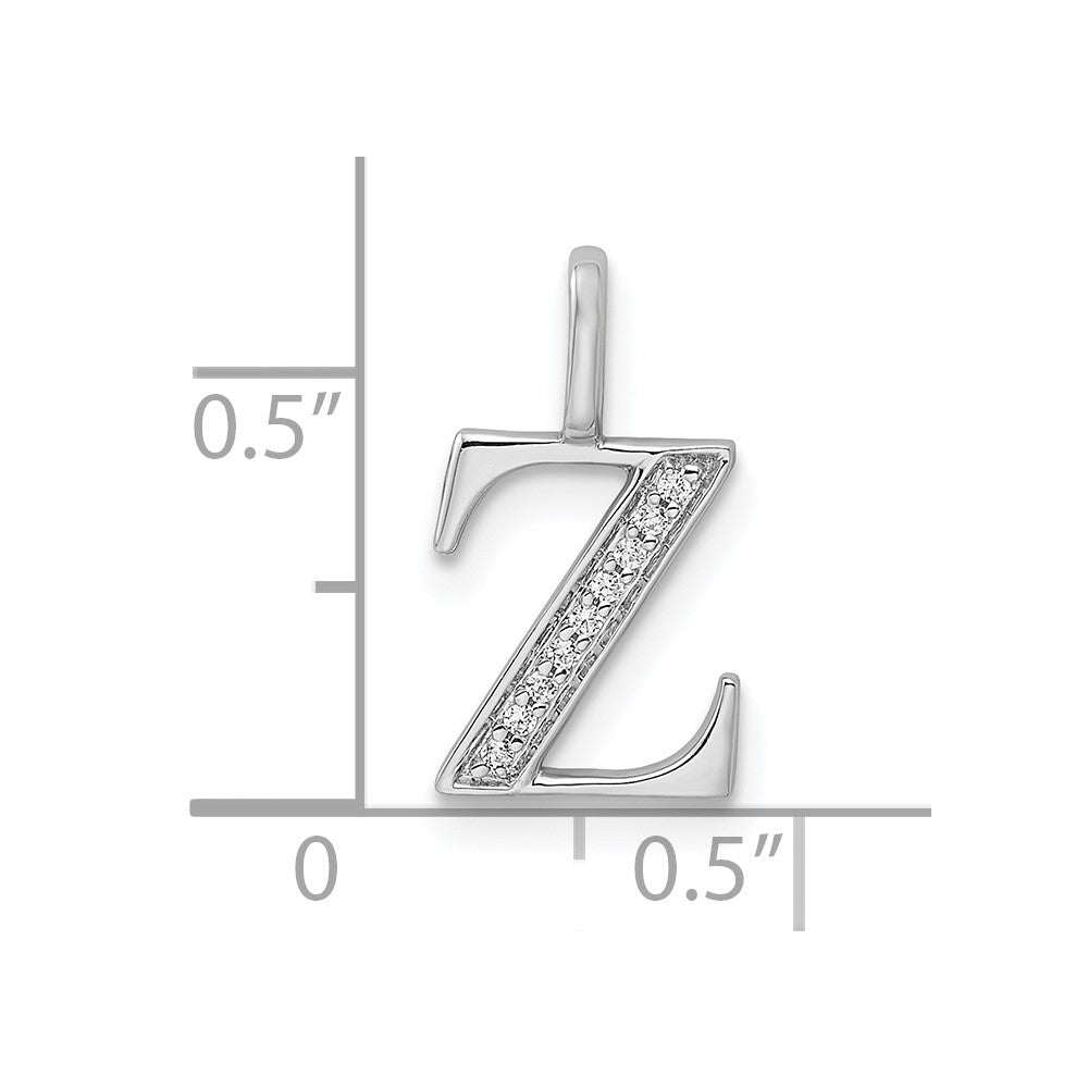 Diamond Letter Z Initial Pendant - WBC