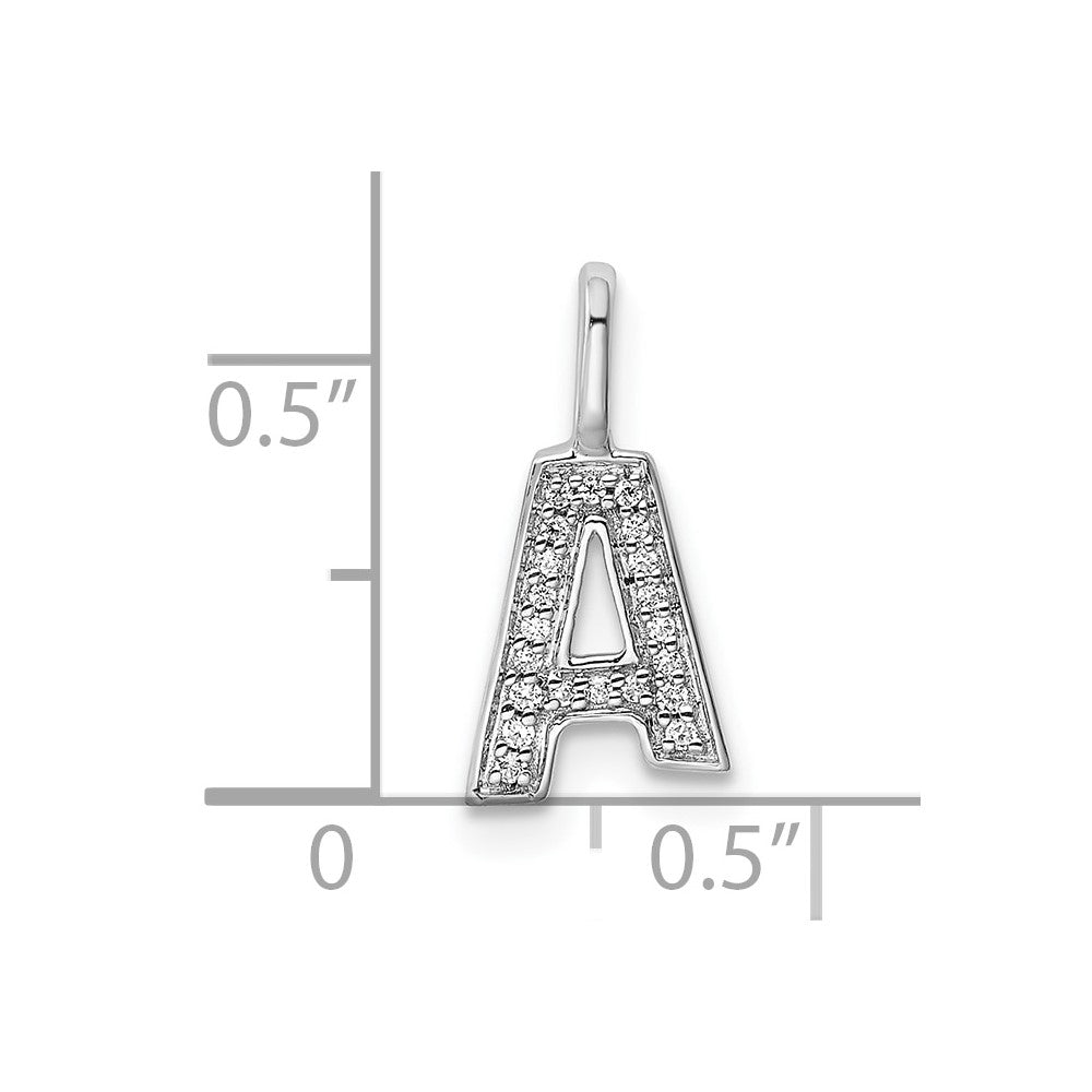 Diamond Letter A Initial Pendant - WBC