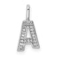 Diamond Letter A Initial Pendant - WBC