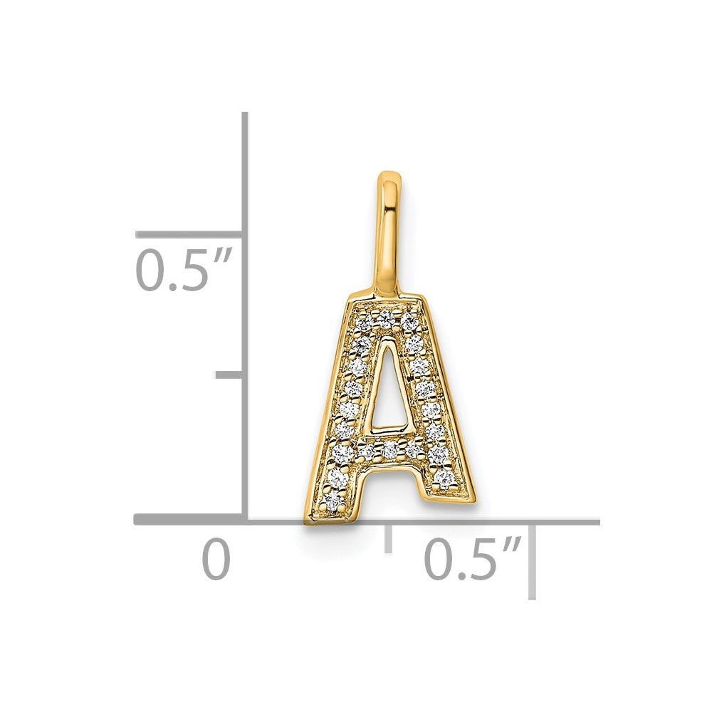 Diamond Letter A Initial Pendant - WBC