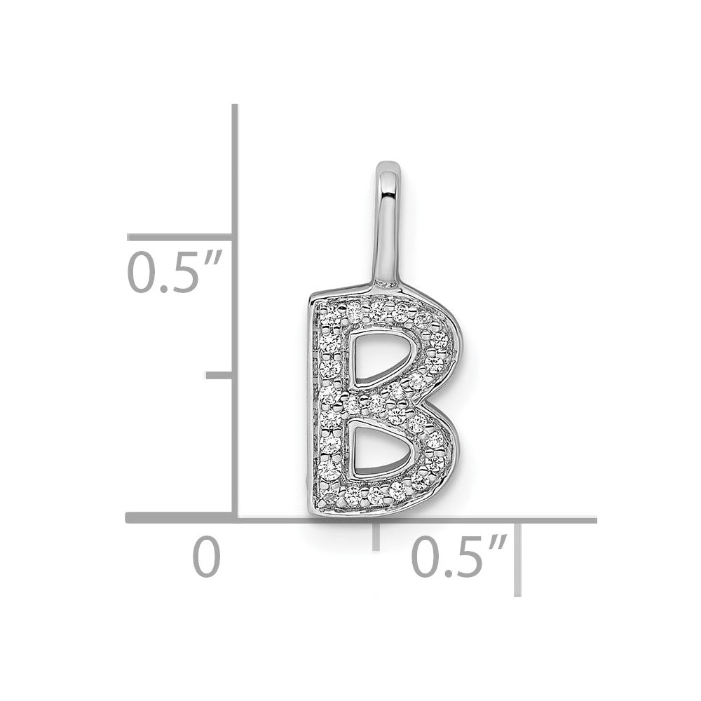 Diamond Letter B Initial Pendant - WBC
