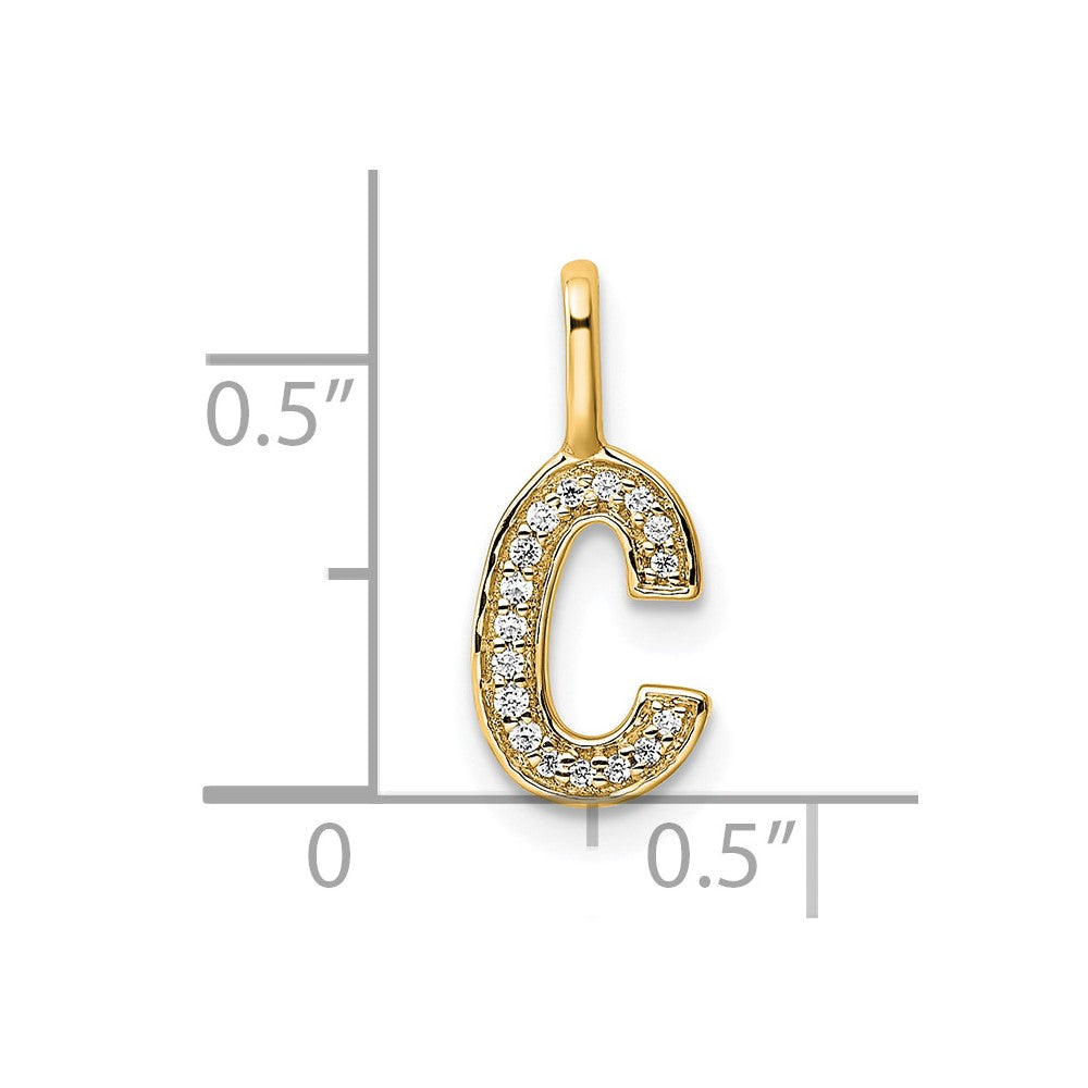 Diamond Letter C Initial Pendant - WBC