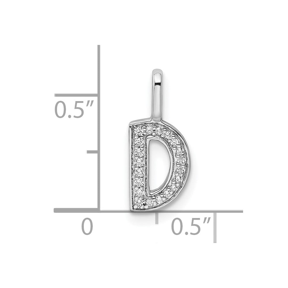 Diamond Letter D Initial Pendant - WBC