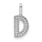 Diamond Letter D Initial Pendant - WBC