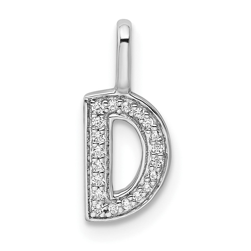 Diamond Letter D Initial Pendant - WBC