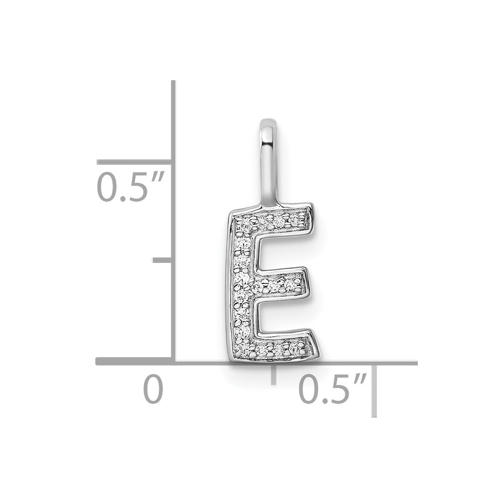 Diamond Letter E Initial Pendant - WBC