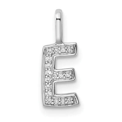 Diamond Letter E Initial Pendant - WBC