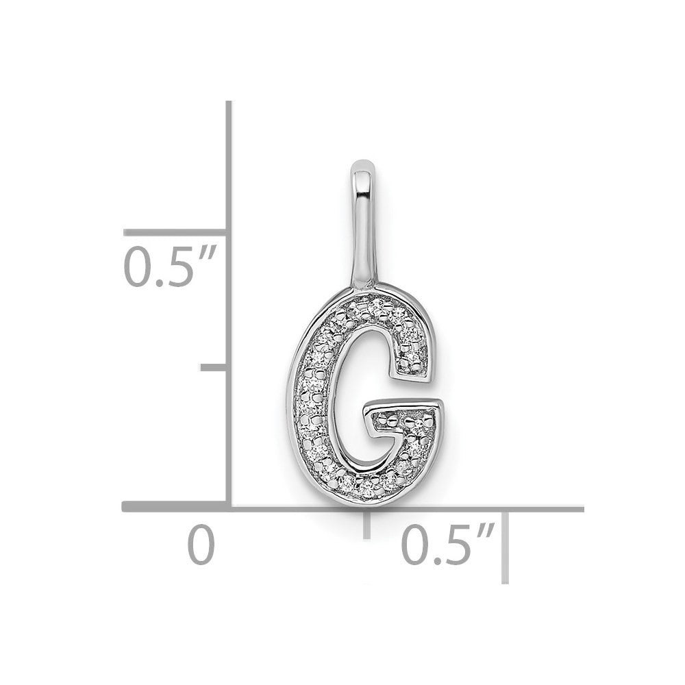 Diamond Letter G Initial Pendant - WBC