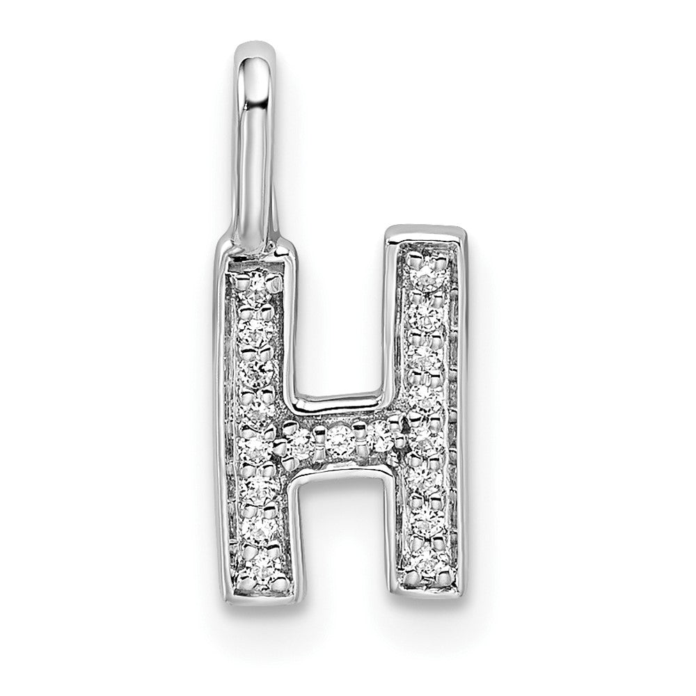 Diamond Letter H Initial Pendant - WBC
