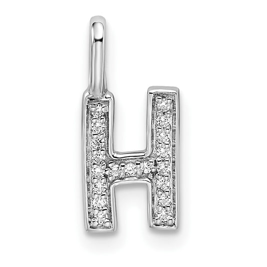 Diamond Letter H Initial Pendant - WBC