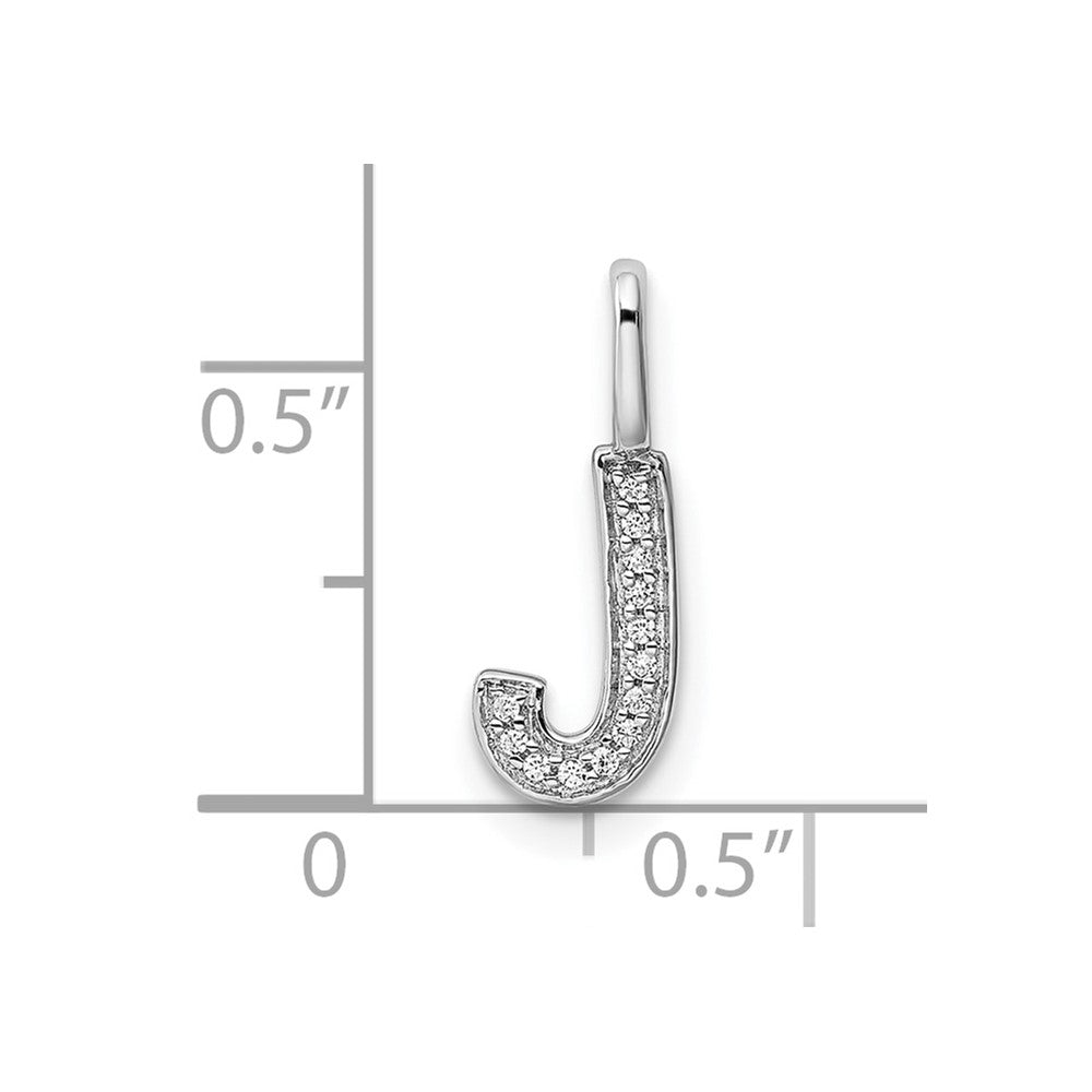 Diamond Letter J Initial Pendant - WBC