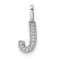 Diamond Letter J Initial Pendant - WBC