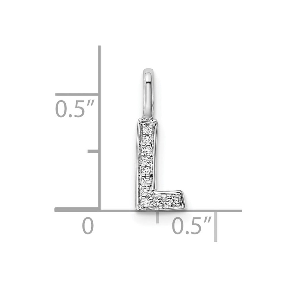 Diamond Letter L Initial Pendant - WBC