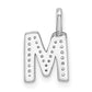 Diamond Letter M Initial Pendant - WBC