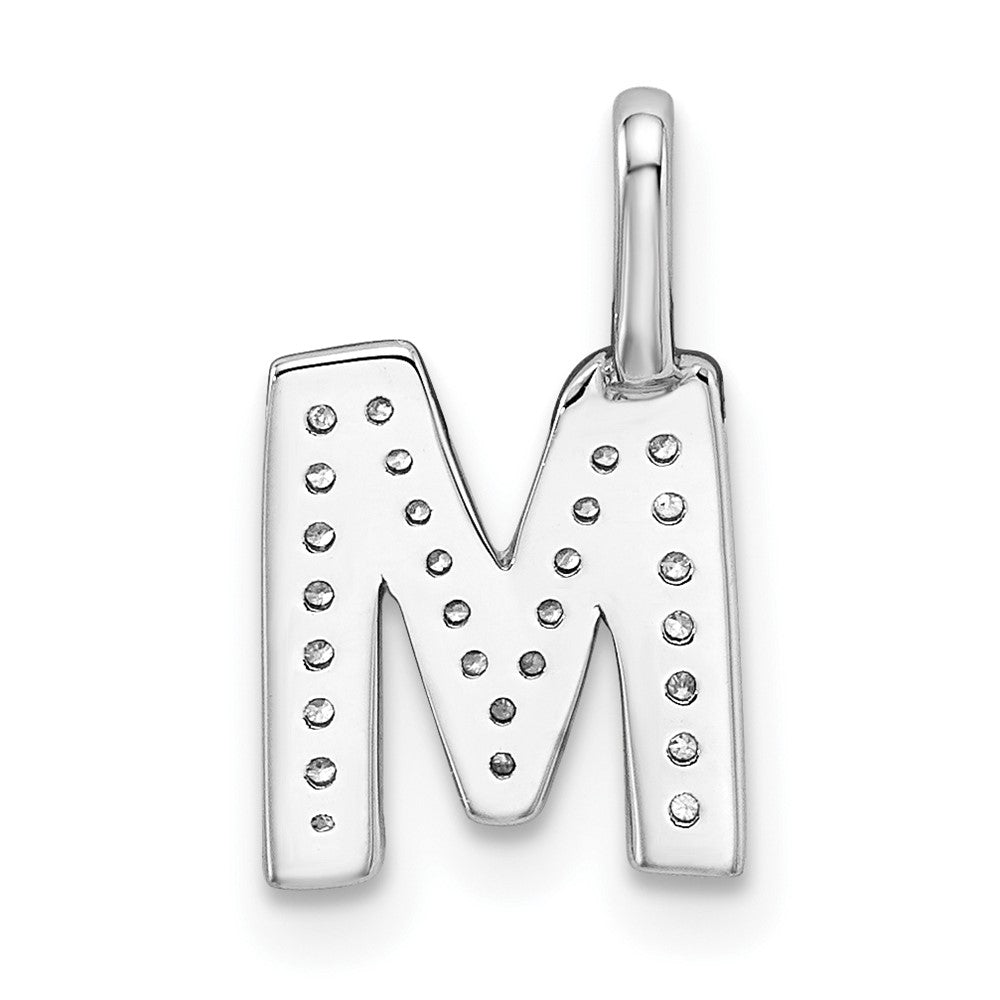 Diamond Letter M Initial Pendant - WBC