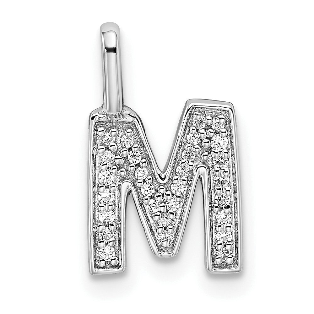 Diamond Letter M Initial Pendant - WBC
