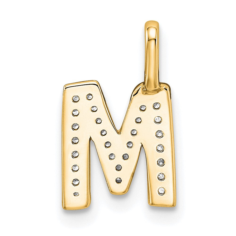 Diamond Letter M Initial Pendant - WBC