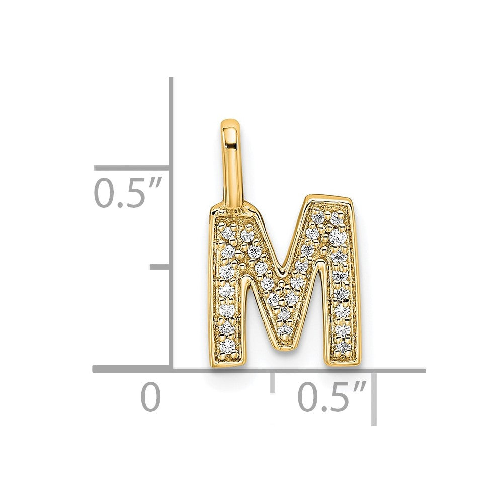 Diamond Letter M Initial Pendant - WBC