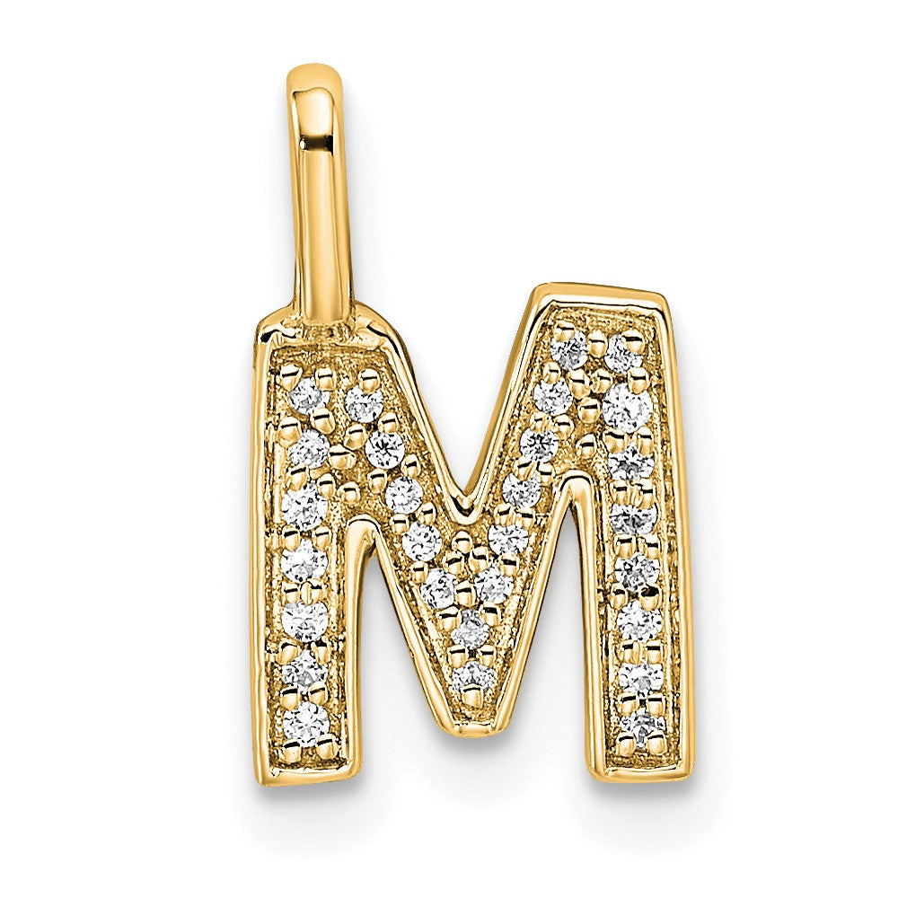 Diamond Letter M Initial Pendant - WBC
