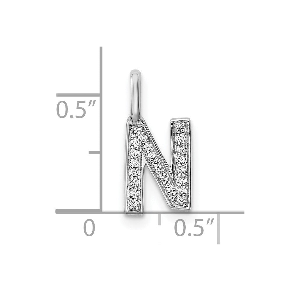 Diamond Letter N Initial Pendant - WBC