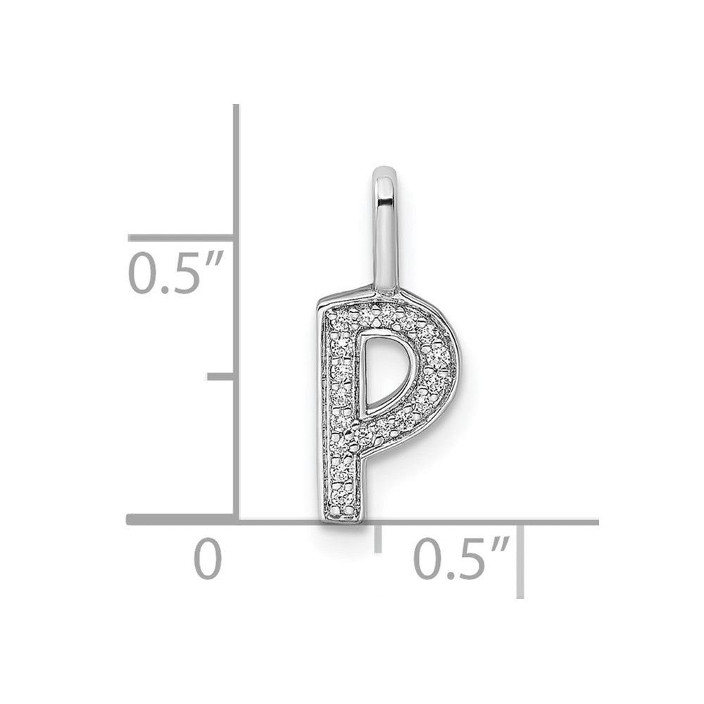 Diamond Letter P Initial Pendant - WBC