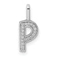 Diamond Letter P Initial Pendant - WBC