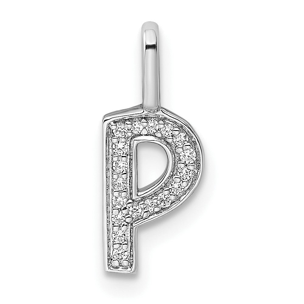 Diamond Letter P Initial Pendant - WBC