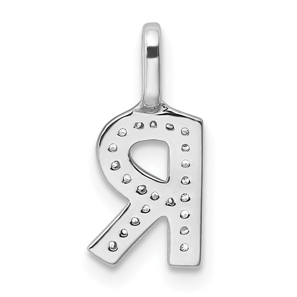 Diamond Letter R Initial Pendant - WBC