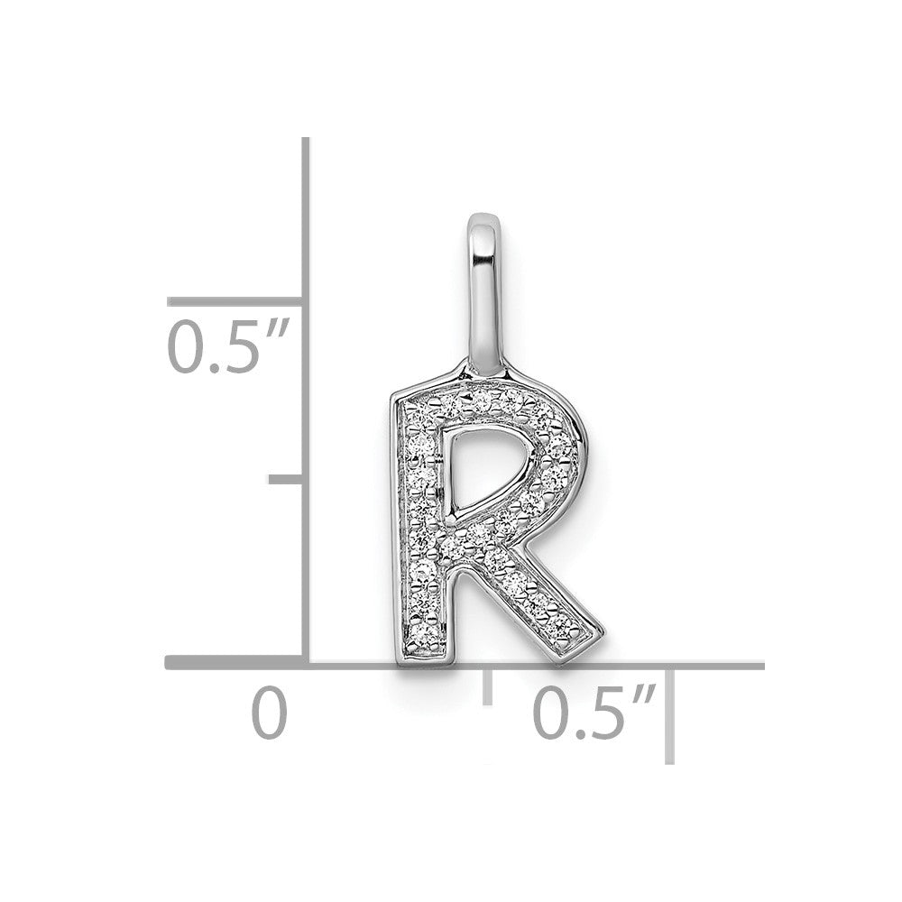 Diamond Letter R Initial Pendant - WBC