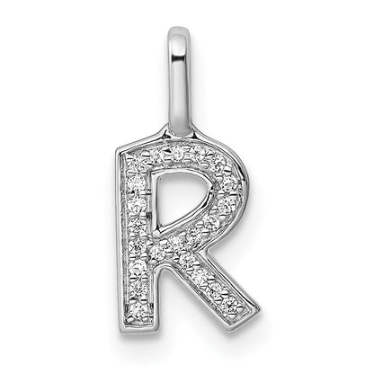 Diamond Letter R Initial Pendant - WBC
