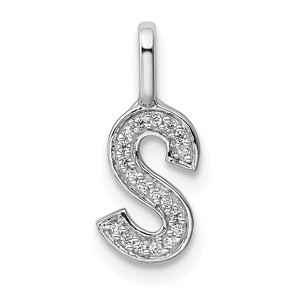 Diamond Letter S Initial Pendant - WBC