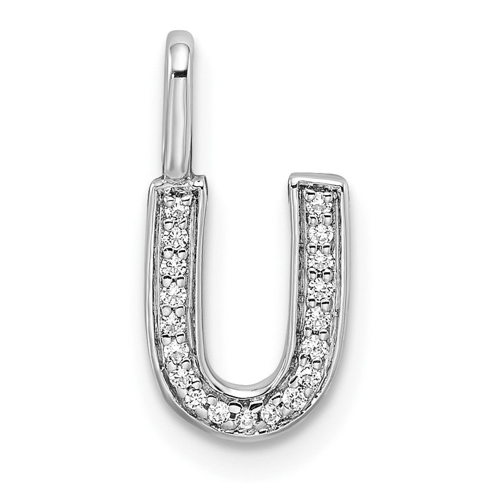 Diamond Letter U Initial Pendant - WBC