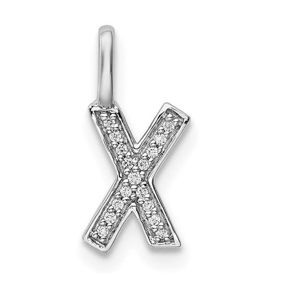 Diamond Letter X Initial Pendant - WBC