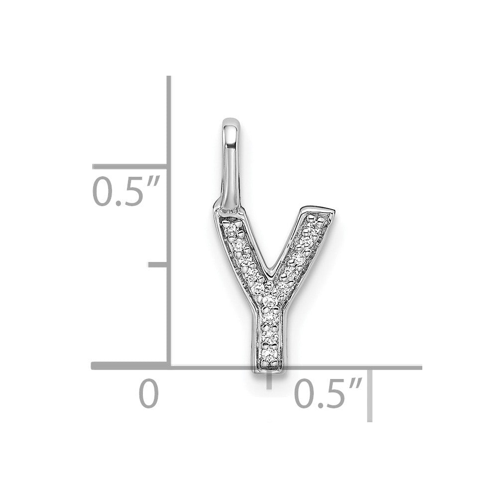 Diamond Letter Y Initial Pendant - WBC