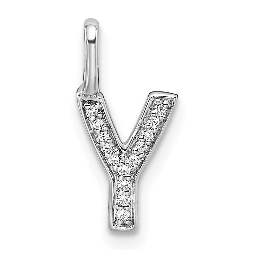 Diamond Letter Y Initial Pendant - WBC