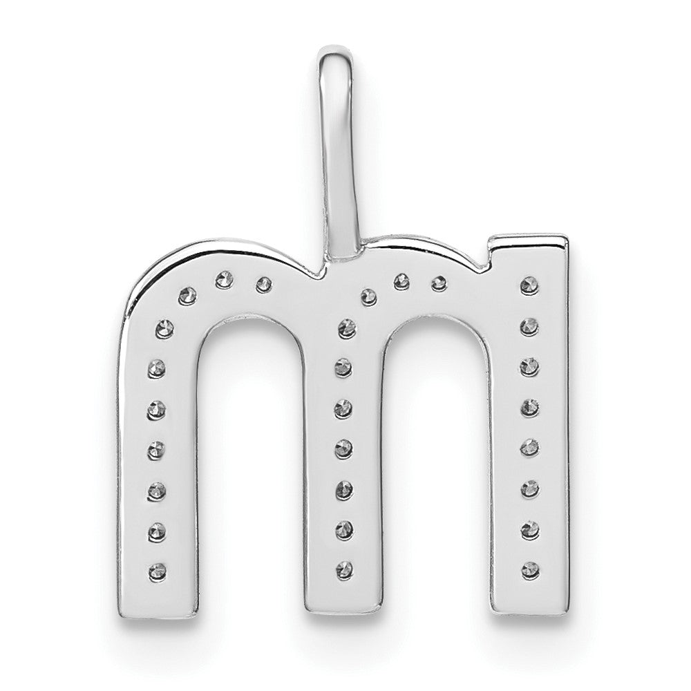 Diamond Lower Case Letter M Initial Pendant - WBC