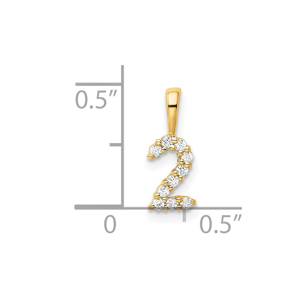 Diamond Number 2 Pendant - WBC