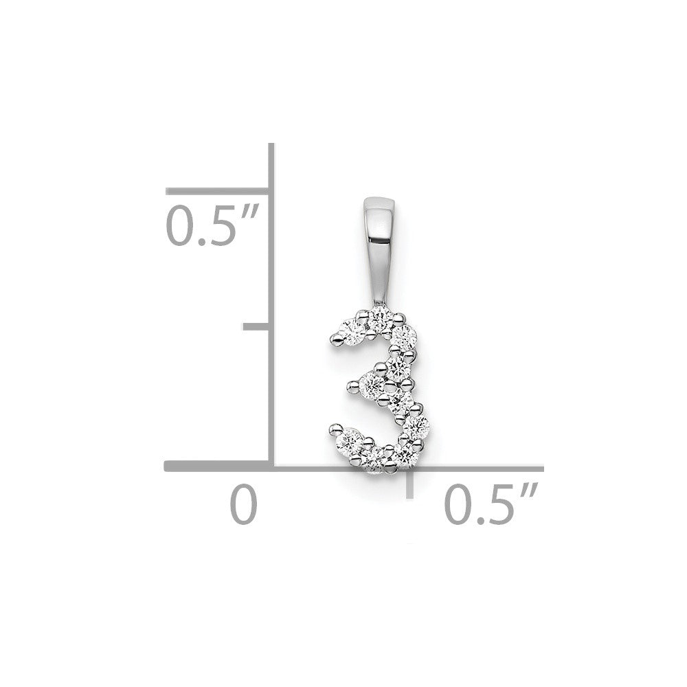 Diamond Number 3 Pendant - WBC