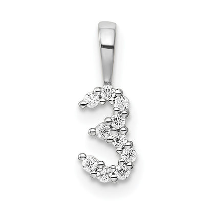 Diamond Number 3 Pendant - WBC
