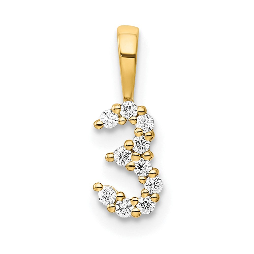 Diamond Number 3 Pendant - WBC