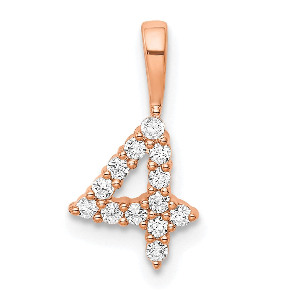 Diamond Number 4 Pendant - WBC
