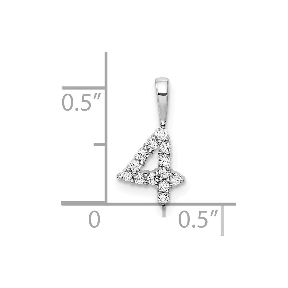 Diamond Number 4 Pendant - WBC