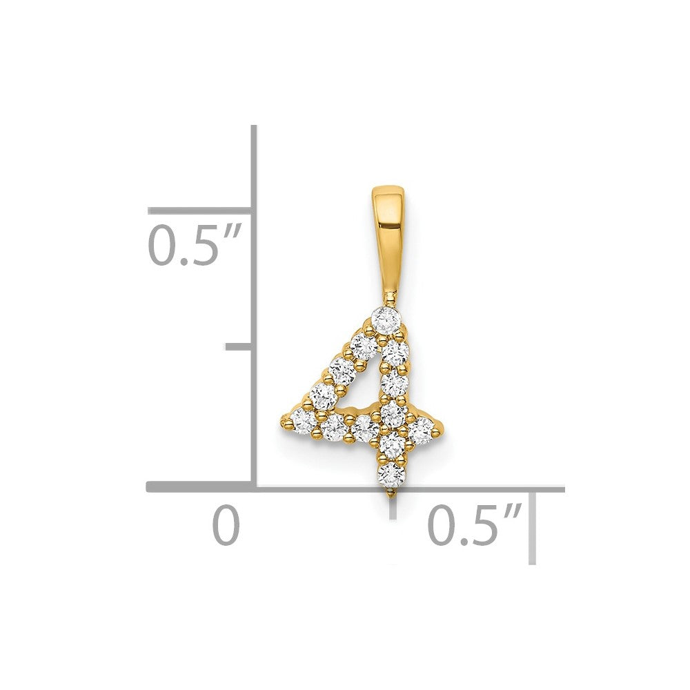 Diamond Number 4 Pendant - WBC