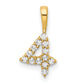Diamond Number 4 Pendant - WBC