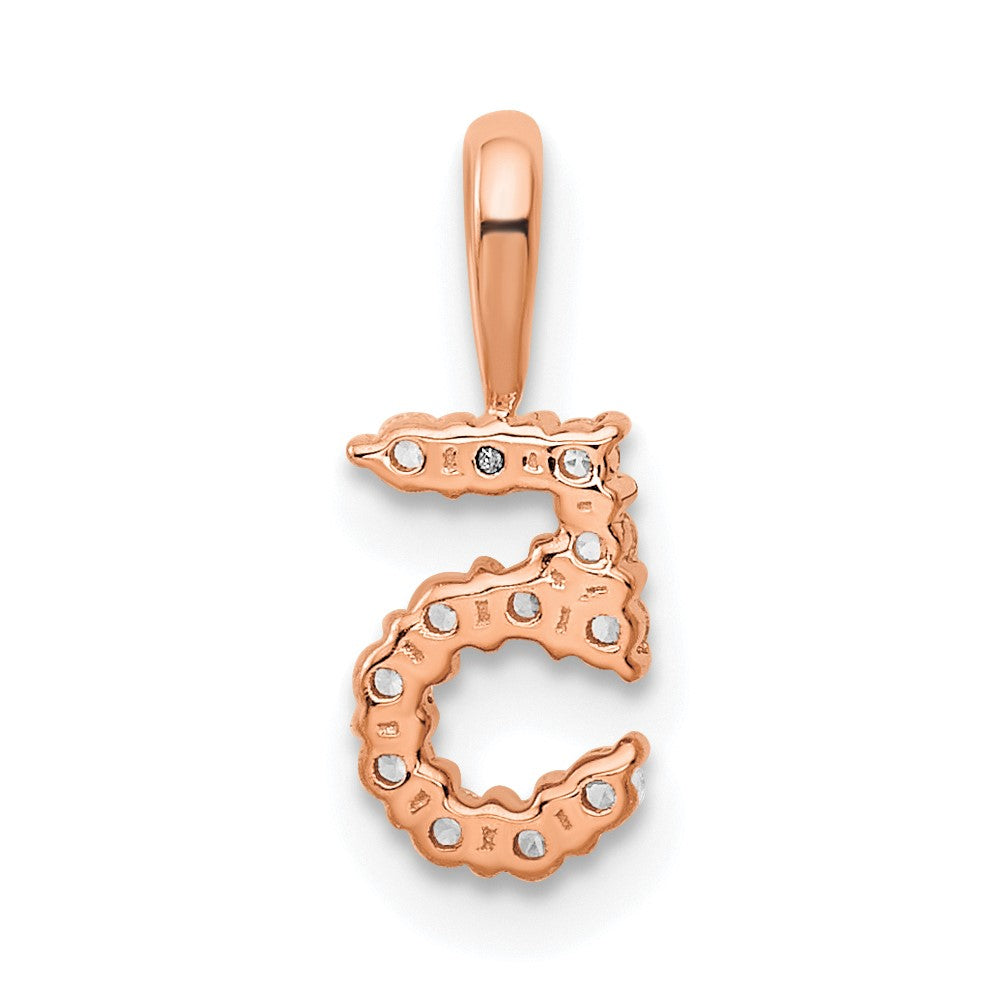 Diamond Number 5 Pendant - WBC