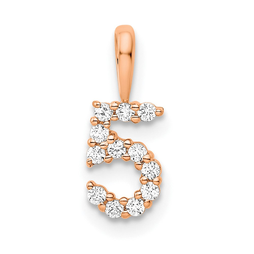 Diamond Number 5 Pendant - WBC