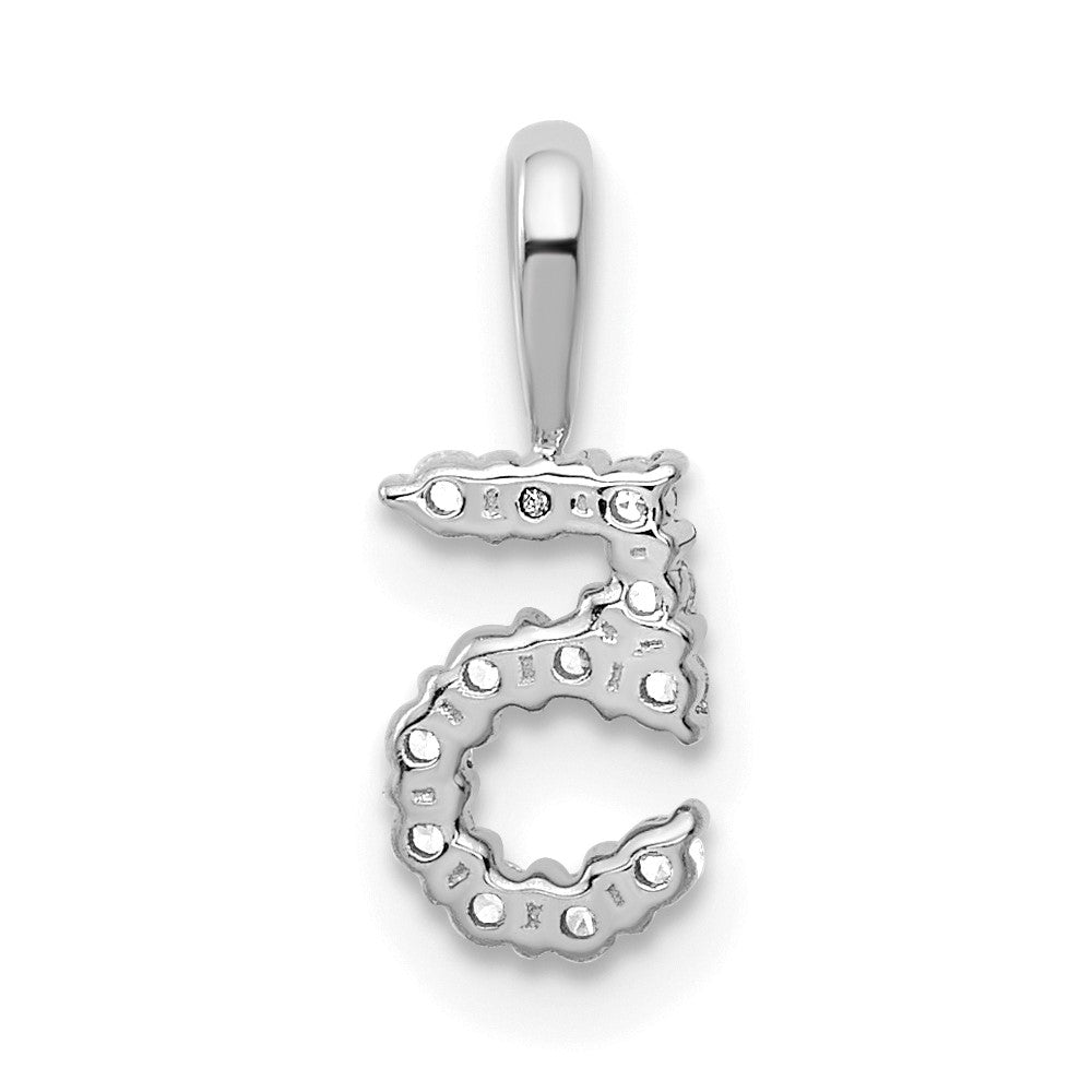 Diamond Number 5 Pendant - WBC