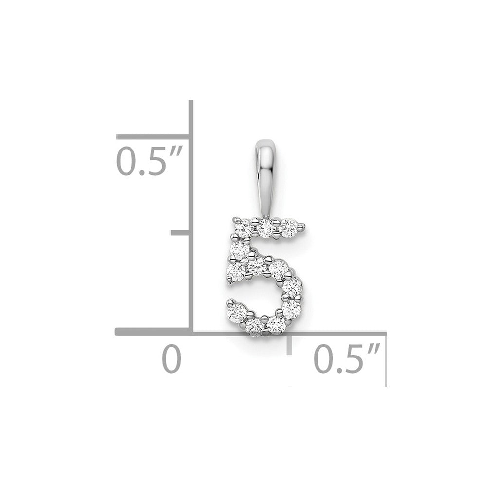 Diamond Number 5 Pendant - WBC
