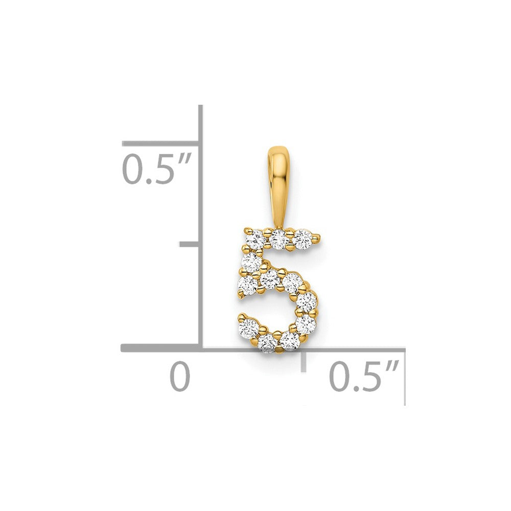 Diamond Number 5 Pendant - WBC