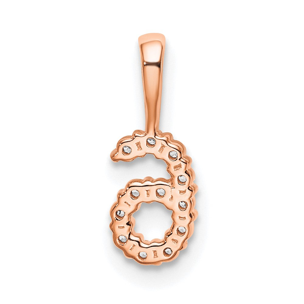 Diamond Number 6 Pendant - WBC